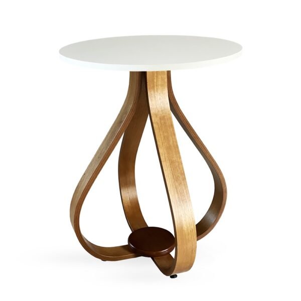 Mesa de Canto Gota Off White com Vidro - Imagem 5