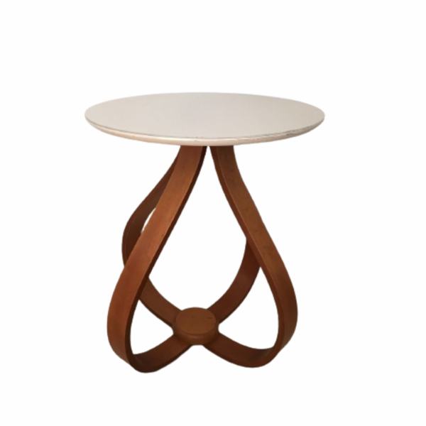 Mesa de Canto Gota Off White com Vidro - Imagem 3