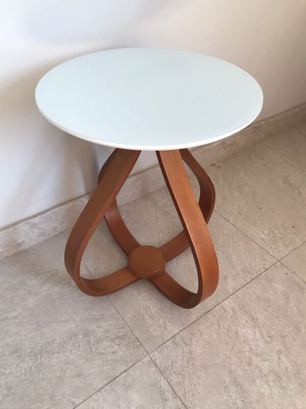 Mesa de Canto Gota Off White com Vidro - Imagem 2