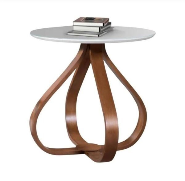 Mesa de Canto Gota Off White com Vidro - Imagem 8