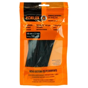 Abraçadeira de Nylon Preta 140x2,5 mm