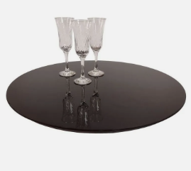 Prato Giratório 60 cm com Vidro Preto